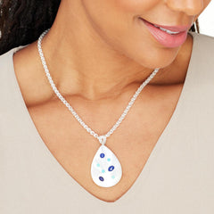 Jay King Sterling Silver Mother-of-Pearl & Multi-gem Pendant Necklace, 18"