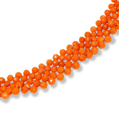 Jay King Sterling Silver Orange Spiny Woven Bead Necklace, 18"