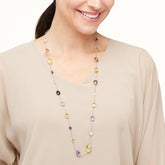 Colleen Lopez Sterling Siver Multicolor Gemstone Station Wrap Necklace, 34"