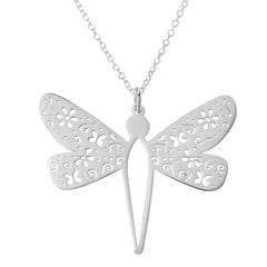 Tanya Moss Sterling Silver Dragonfly Pendant Necklace, 17-3/4"