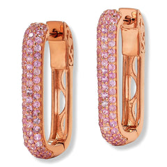 Pendientes de aro con clip de papel y zafiro azul pavé de plata esterlina de Colleen Lopez, 1"