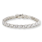 Pulsera de plata de ley con cierre magnético mágico y forma de trillón, 18 cm
