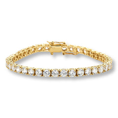 Pulsera de plata de ley con cierre magnético mágico y revestida en oro, de 19 cm.