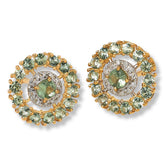 Colleen Lopez Sapphire and Diamond Round Stud Earrings