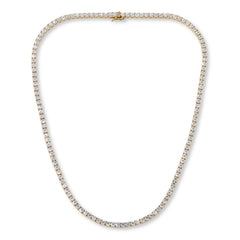 Absolute Sterling Silver Goldclad Round Stone Tennis Necklace,  17"