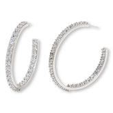 Absolute Sterling Silver 25.80ctw Inside-Outside Hoop Earrings, 2"