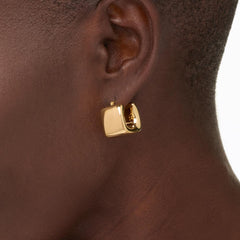 Bellezza Bronze Polished Square Huggie Earrings,