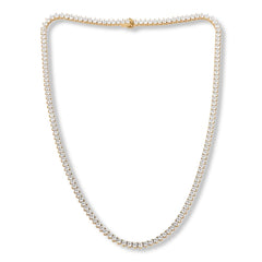 Absolute Sterling Silver Goldclad Cubic Zirconia Tennis Necklace, 24"