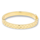 Bellezza Bronze Polished and Satin Checkerboard Bangle Bracelet, 7-1/4"