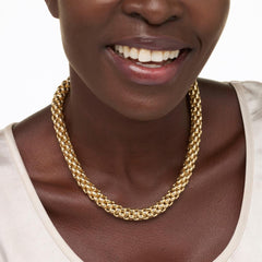 Bellezza Bronze Bold Popcorn Chain Necklace, 18"