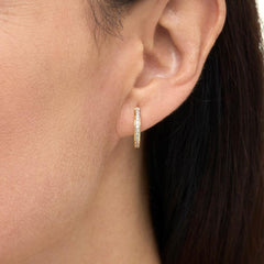 Rarities Sterling Silver Goldclad 1/4ctw Diamond Huggie Hoop Earrings