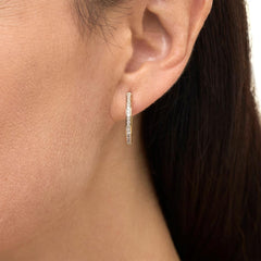 Rarities Sterling Silver Goldclad Diamond Hoop Earrings, 1/2"