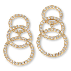 Absolute Sterling Silver Goldclad 5.44ctw Triple Circle Drop Earrings