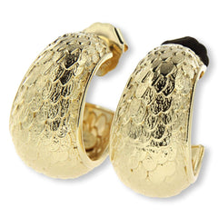Bellezza Bronze Puffed Luxe Snake-design Hoop Earrings