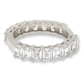 Absolute Sterling Silver 1/2 & 1/2 Comfort Band Eternity Ring, Size 9