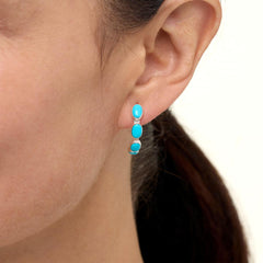 Jay King Sterling Silver Sleeping Beauty Turquoise Half-Hoop Earrings