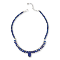 Jay King Sterling Silver Dark Blue Lapis Statement Necklace, 18"