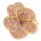 Rarities Sterling Silver Goldclad Pink Tourmaline Flower Ring, Size 8