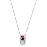 Canadian Ammolite Gems Sterling Silver Cushion-Cut Ammolite Loop Pendant Necklace, 18"