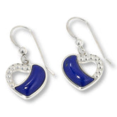 Jay King Sterling Silver Lapis Heart Drop Earrings