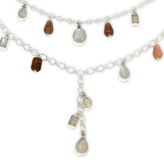Jay King Sterling Silver Multi-Moonstone 2-Chain Necklace, 18"