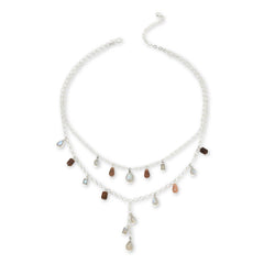 Jay King Sterling Silver Multi-Moonstone 2-Chain Necklace, 18"