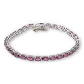 Colleen Lopez Sterling Silver Oval Garnet Gemstone Tennis Bracelet, 7-1/4"