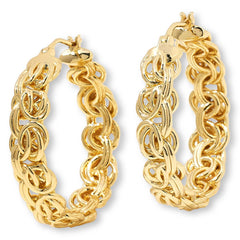 Bellezza Bronze Byzantine Link Hoop Earrings