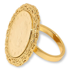 Bellezza Bronze 20 Lira Coin Byzantine Frame Ring, Size 7