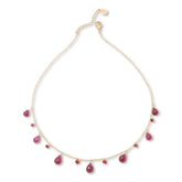 Connie Craig Carroll Goldtone Abigail Red Corundum Charm Necklace, 20"