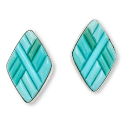 Jay King Sterling Silver Campitos Turquoise Inlay Doublet Earrings