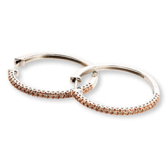 Colleen Lopez Sterling Silver 1/4ctw Diamond Hugger Hoop Earrings