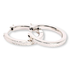 Fiorenza Sterling Silver Diamond-Cut Hoop Earrings, 1"