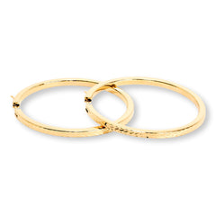 Fiorenza Sterling Silver Goldclad Diamond-cut Hoop Earrings, 1-1/2"