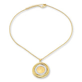 Bellezza 500 Lira Coin Bronze Pendant Spiga Chain Necklace, 18"