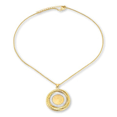 Bellezza 500 Lira Coin Bronze Pendant Spiga Chain Necklace, 18"