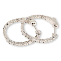 Colleen Lopez Sterling Silver 1/4ctw White Diamond Hugger Hoop Earrings