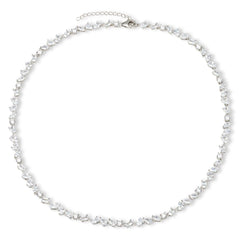 Absolute Sterling Silver 42.03ctw Multi-shaped Stone Line Necklace