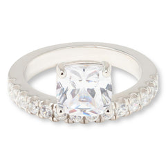 Absolute Sterling Silver 5.84ctw Cushion Cut Floating Ring, Size 5