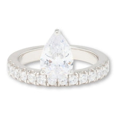 Absolute Sterling Silver 5.84ctw Pear-Cut Floating Ring, Size 6