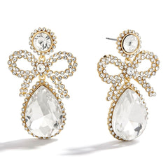 BAUBLEBAR Goldtone Crystal Bow Earrings