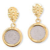 Bellezza 50 Lira Mini Coin Bronze Drop Earrings