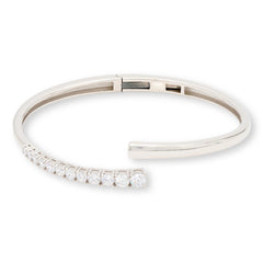 Absolute 2.75ctw Graduated Round Stone Bypass Bracelet, 6-3/4"