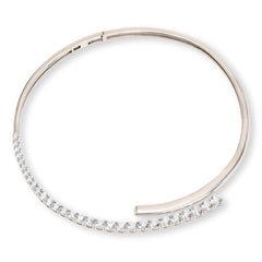 Absolute Sterling Silver 36.12ctw Graduated Round Collar Necklace, 15"