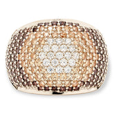 Absolute Sterling Silver 4.23ctw Mocha Mousse Ombré Dome Ring, Size 6