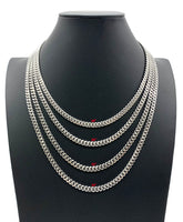 Duhaas Sterling Silver 925 Rhodium Plated Cuban Link Chain