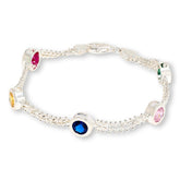 Imperial Silver Sterling Silver Diamond-Cut Wheat Design CZ Bracelet, 7-1/4"