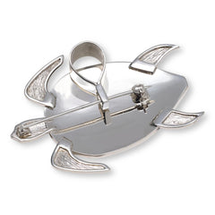 Jay King Sterling Silver Abalone Turtle Pin/Pendant