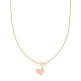 Dolly Parton x Kendra Scott Goldtone Ari Pink Heart Music Note Short Pendant Necklace, Adjustable