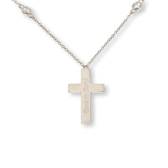 Absolute Sterling Silver 2.50ctw Platinum-Plated Cross Necklace